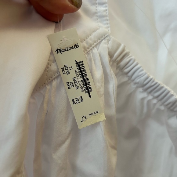 Madewell Seamed Poplin Maxi Dress Sundress 100% Cotton White $158 NWT‎ Size 12 - Picture 6 of 12